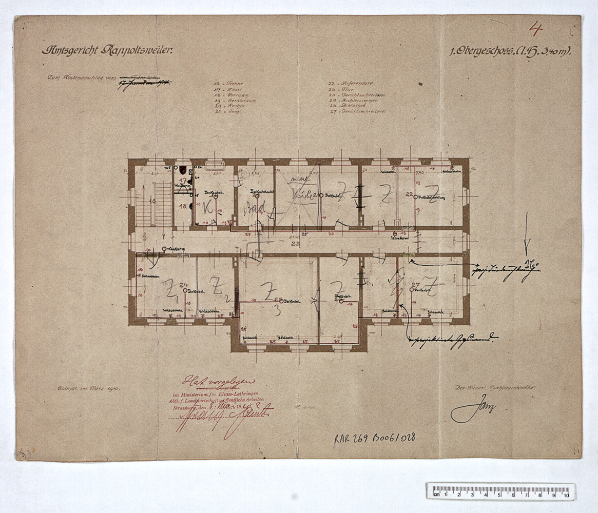 Projet de construction, plan du premier étage.