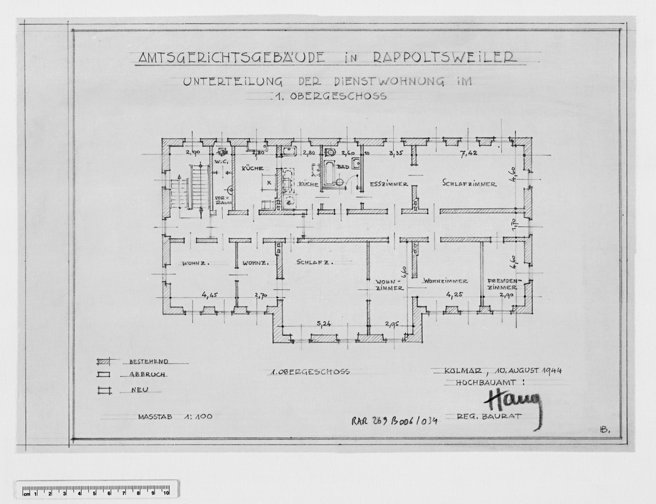 Projet de construction, plan du premier étage.