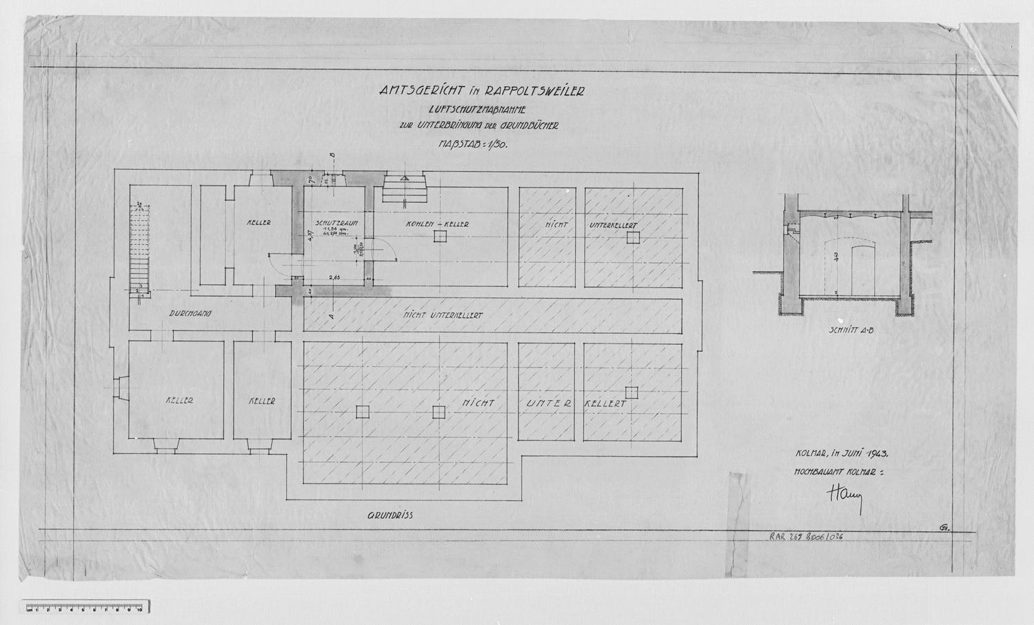 Projet de construction, plan du sous-sol.