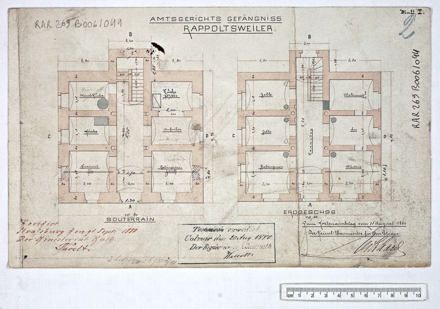 Projet de construction, plan du sous-sol et rez-de-chausée.