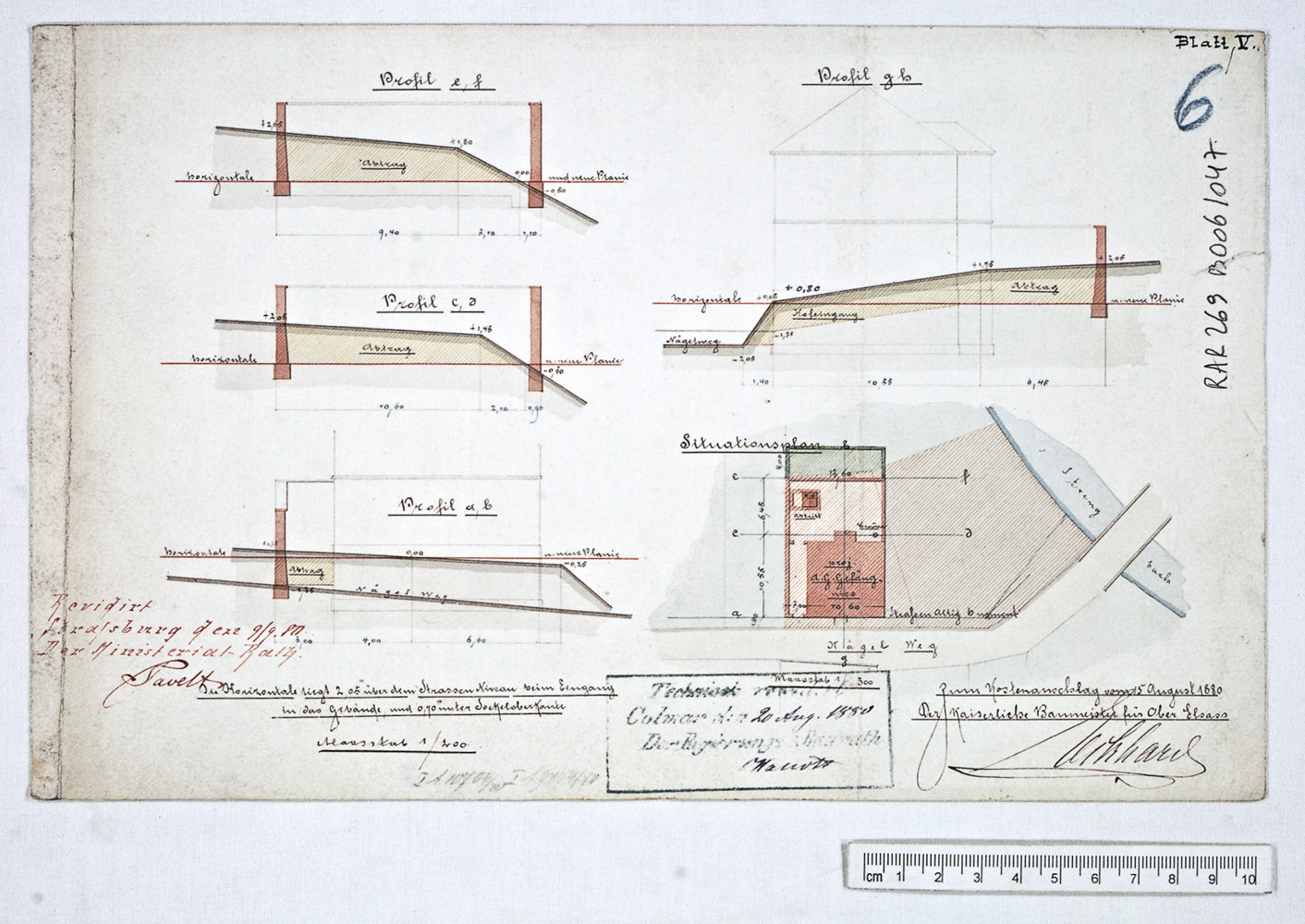 Projet de construction, coupes du terrain et implantation des fondations.