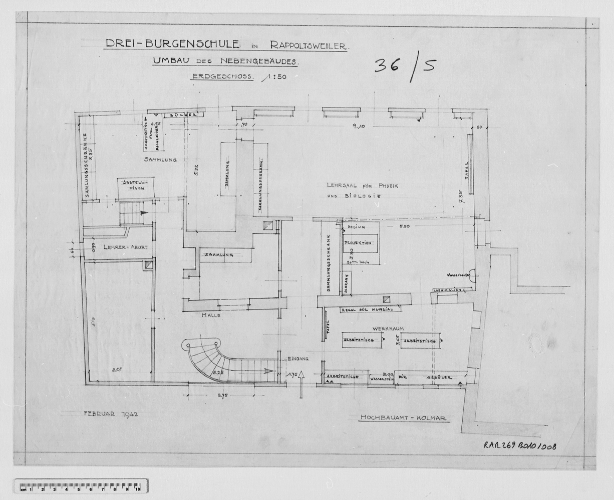 Annexe sud, plan du rez-de-chaussée.