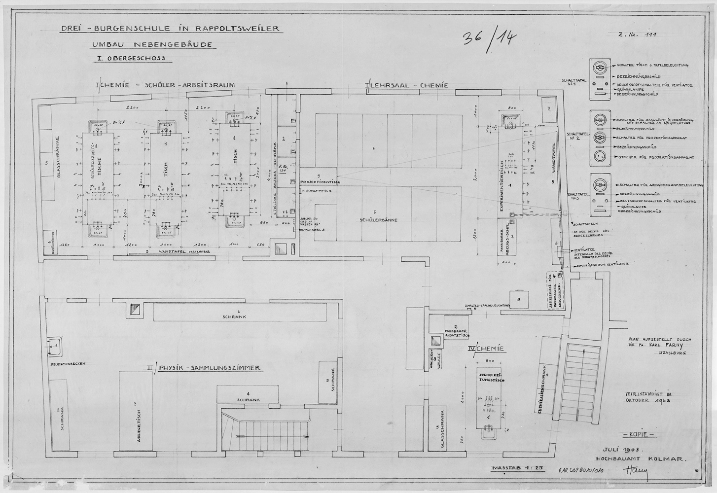 Annexe sud, plan du premier étage.