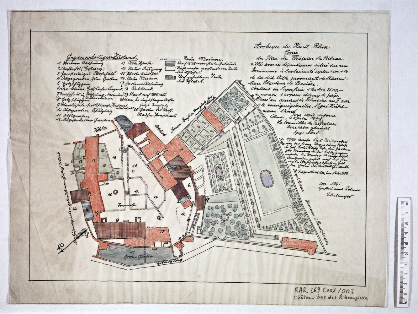 Plan de masses légendé d’après un plan de 1849.