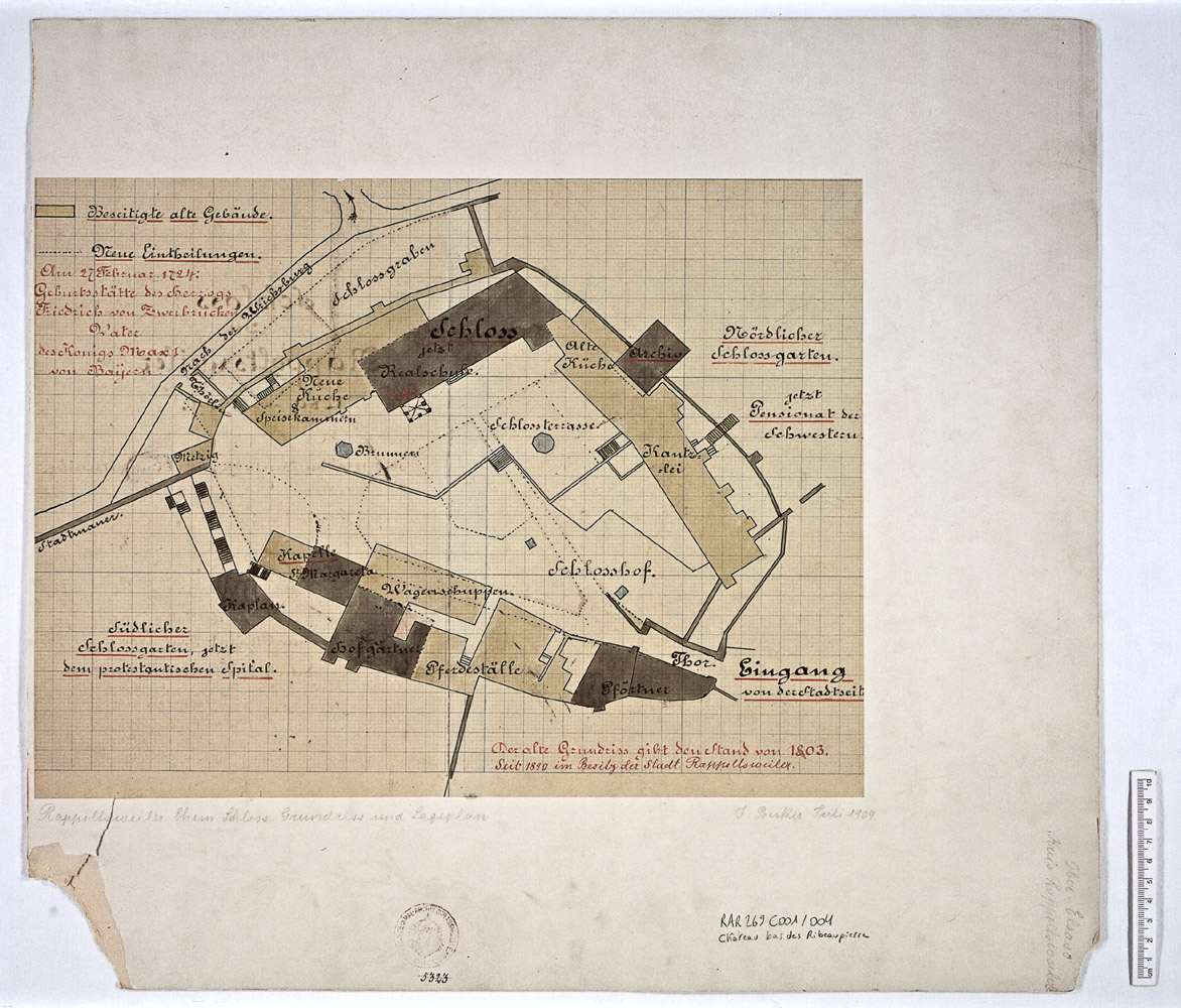 Plan de masses légendé d’après un plan de 1890.