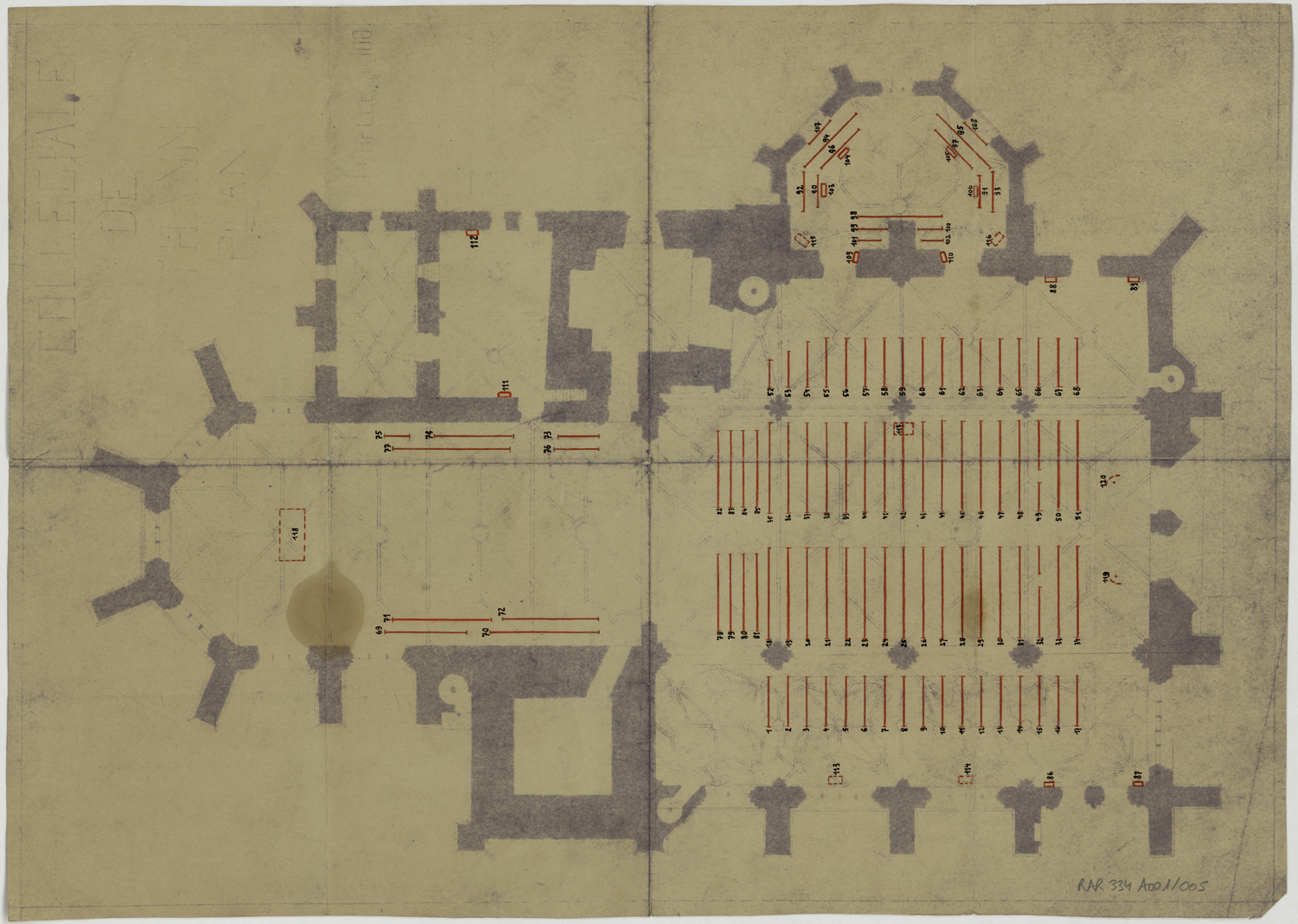 Plan d’implantation du mobilier.