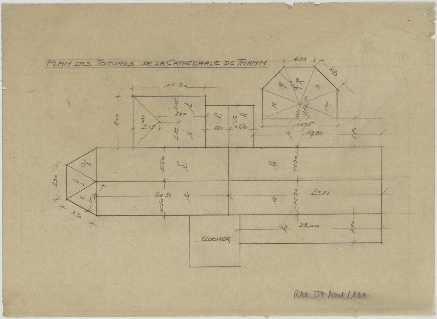Plan d’ensemble des toitures.