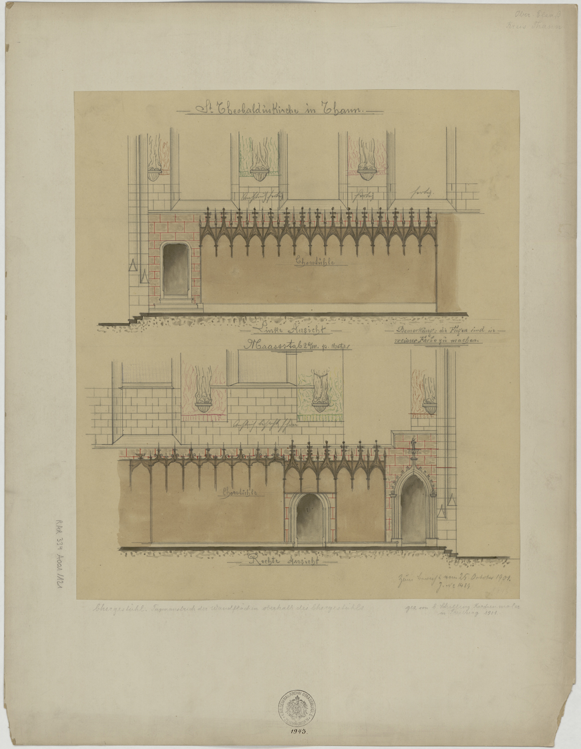 Elévation des dais sculptés.