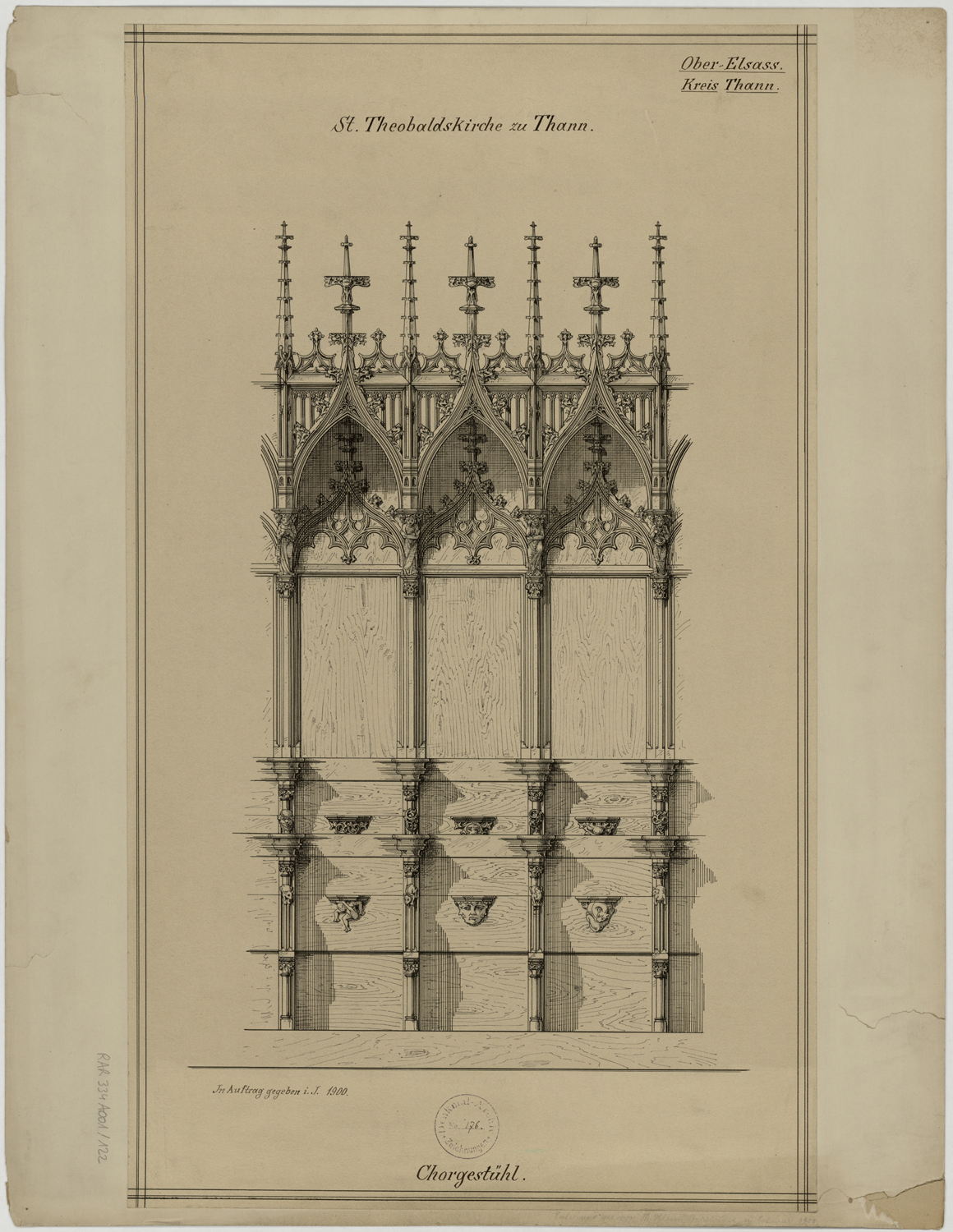 Elévation d’une stalle.