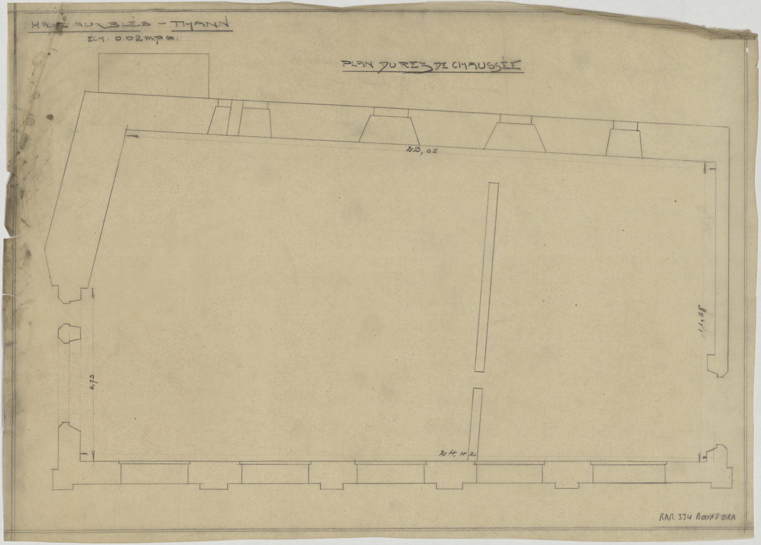 Plan de masse du rez-de-chaussée.