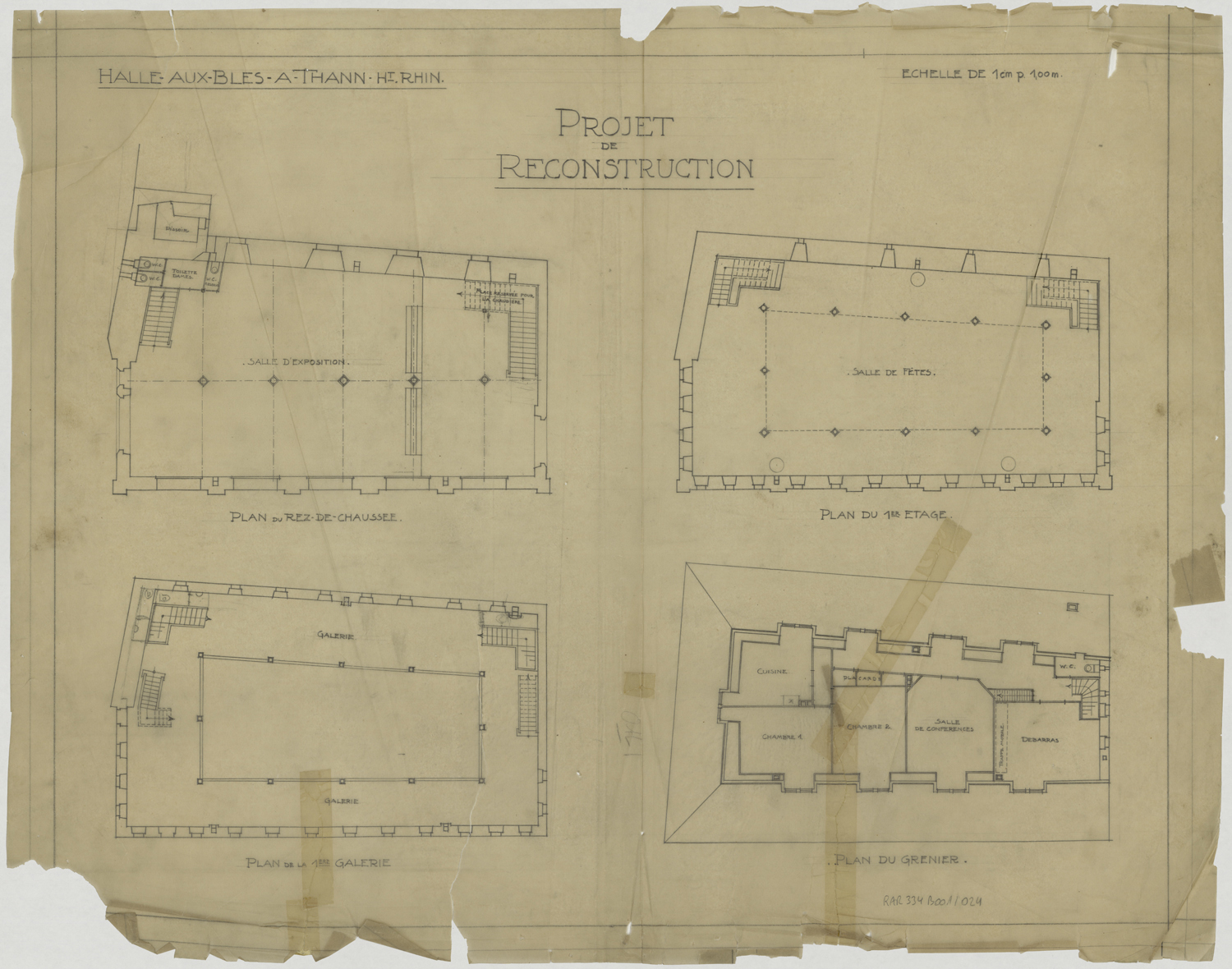 Projet de reconstruction, plans de masse par niveau.
