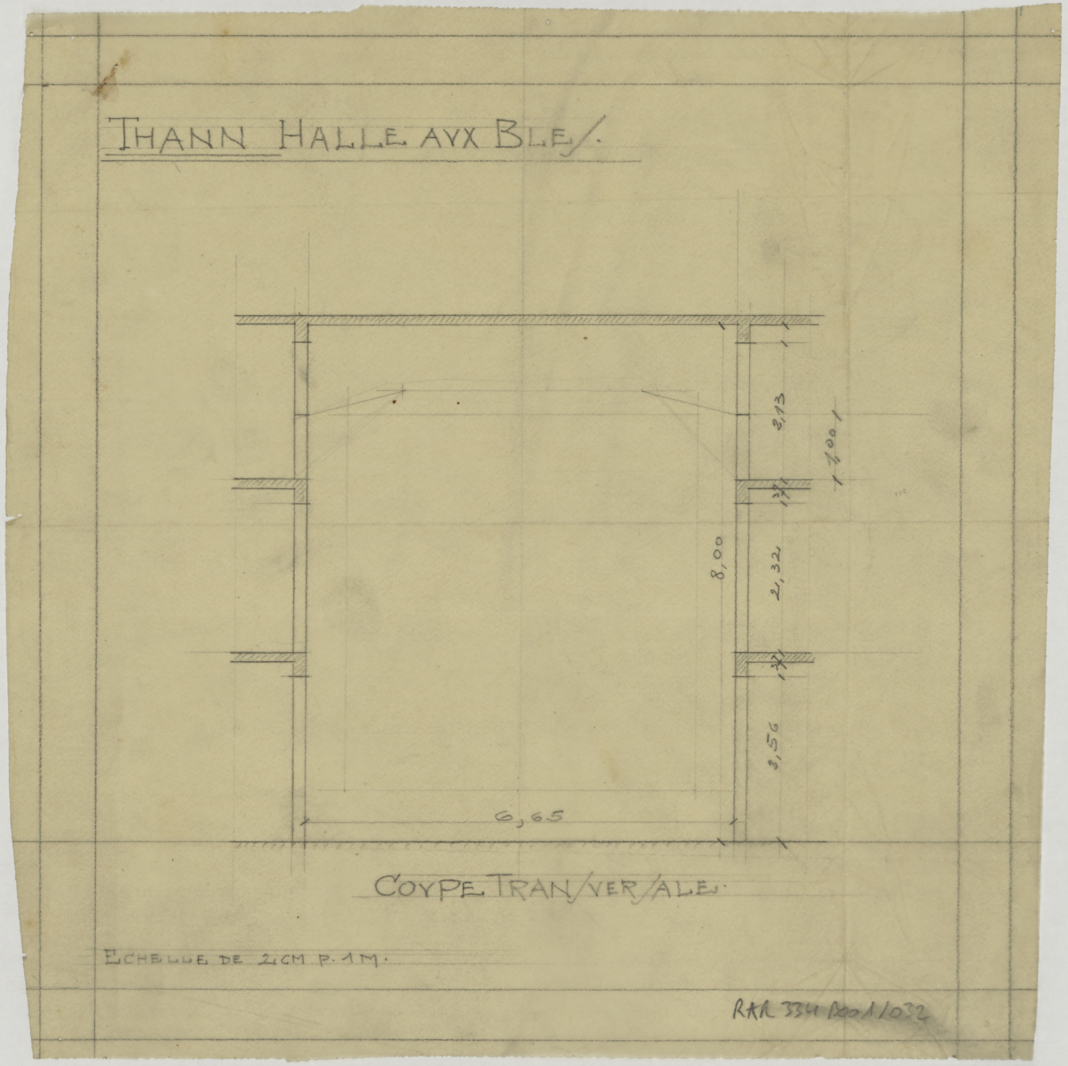 Projet d’aménagement, coupe transversale.