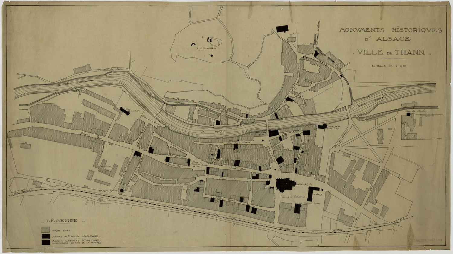 Plan d’ensemble des monuments historiques de la commune.