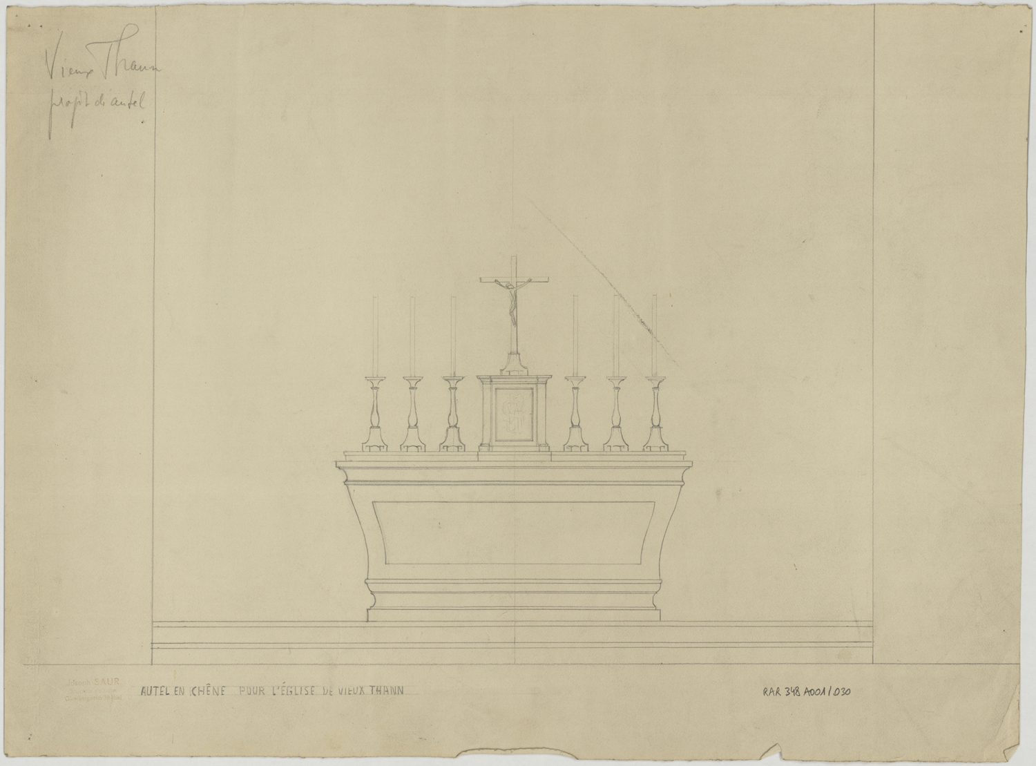 Projet de maître-autel, élévation.