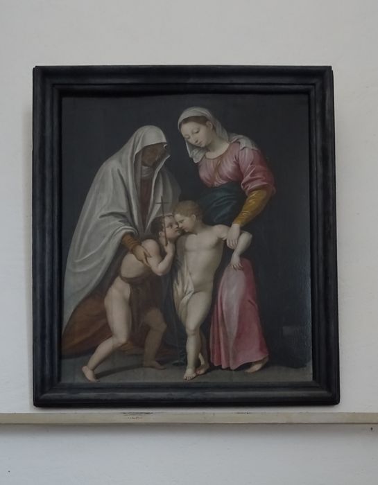 tableau (panneau peint) et son cadre : Vierge à l'Enfant, sainte Elisabeth et saint Jean-Baptiste