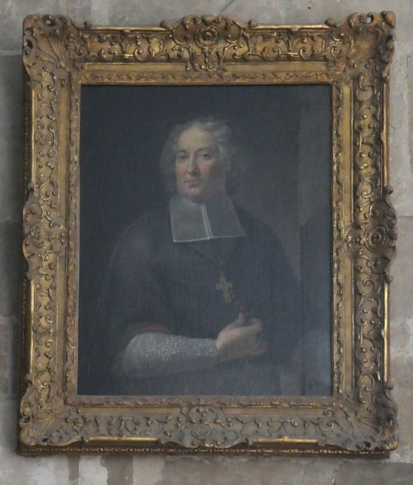 tableau et son cadre : Portrait de Pierre Rogier du Crevy, évêque du Mans