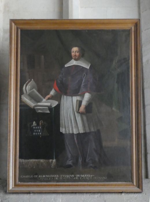 tableau et son cadre : Portrait en pied de Charles de Beaumanoir de Lavardin, évêque du Mans