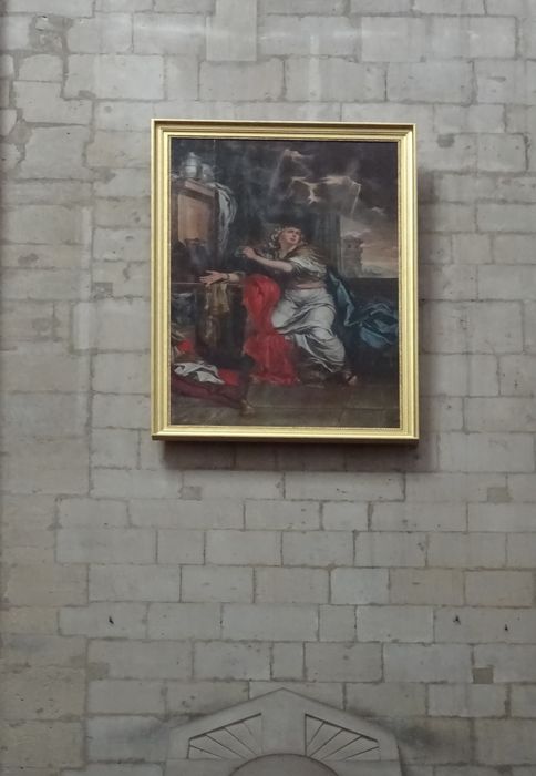 tableau et son cadre : Marie-Madeleine renonçant aux vanités du monde