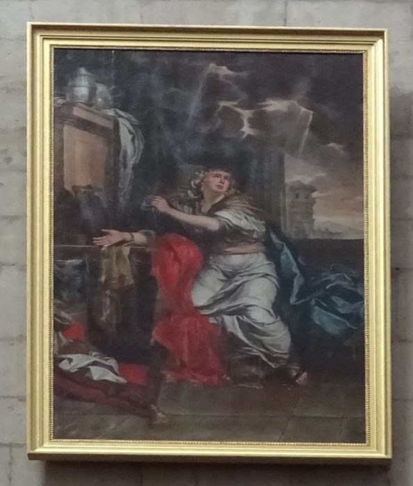 tableau et son cadre : Marie-Madeleine renonçant aux vanités du monde