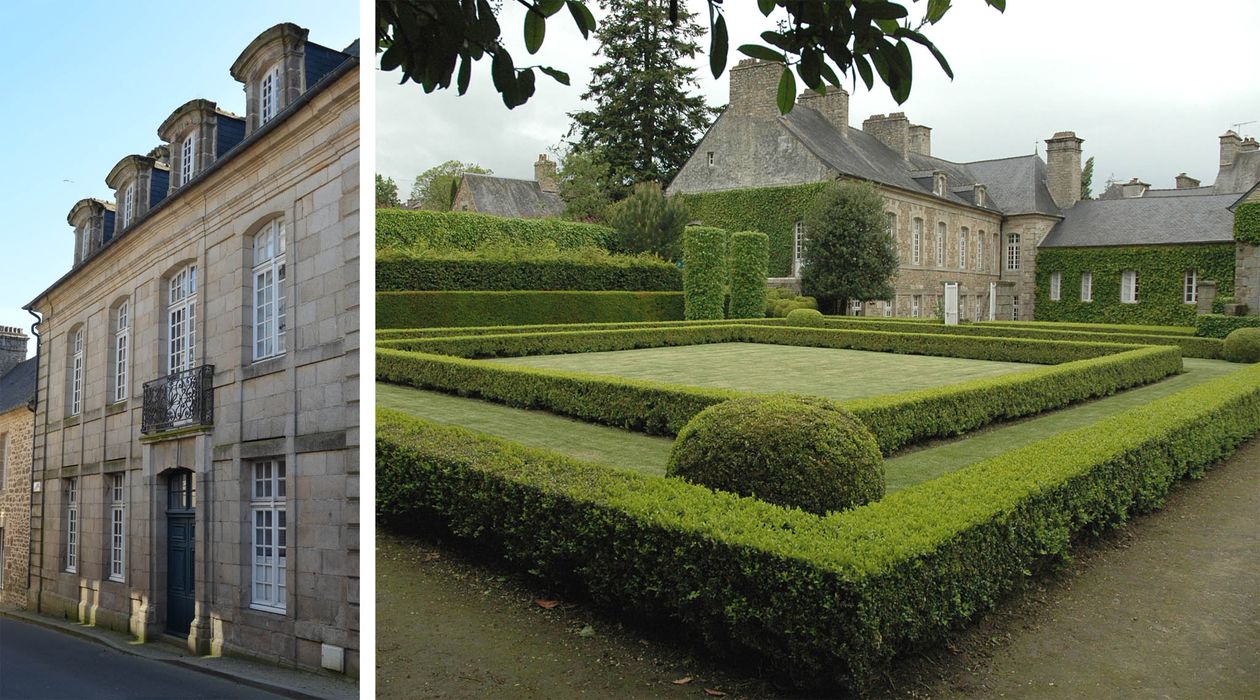 Hôtel Digaultray des Landes : Façades sur rue et sur jardin