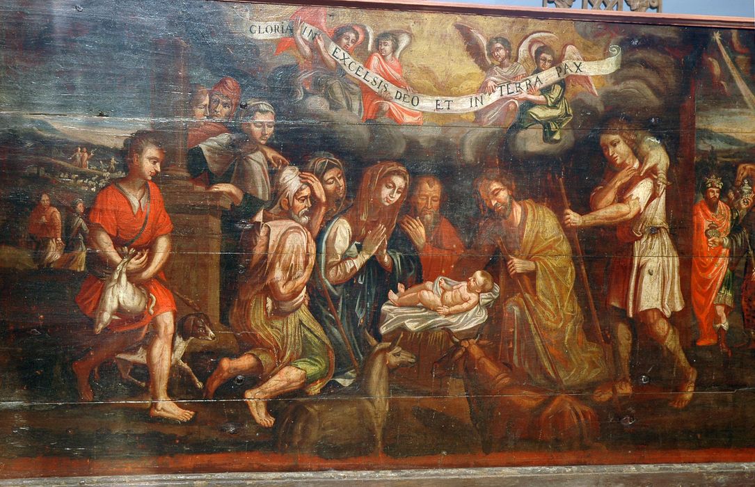 autel, retable (maître-autel), détail Adoration des bergers (l')