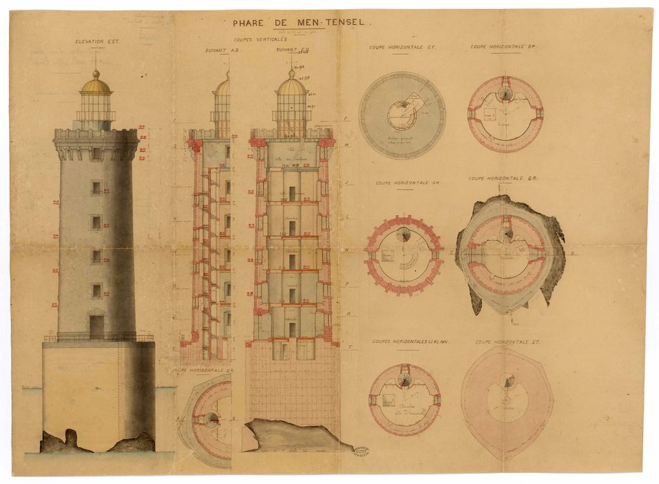 Phare de Kéréon : Plan du phare, 1910