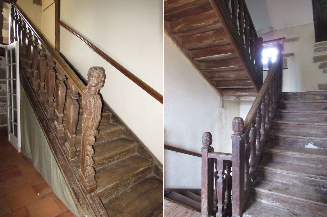 logis, escalier central, vues partielle