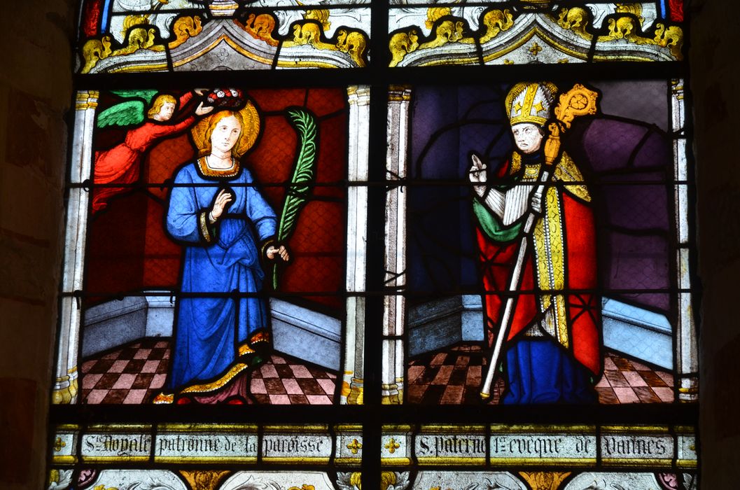 verrière : Sainte Noyade et saint Patern, vue partielle