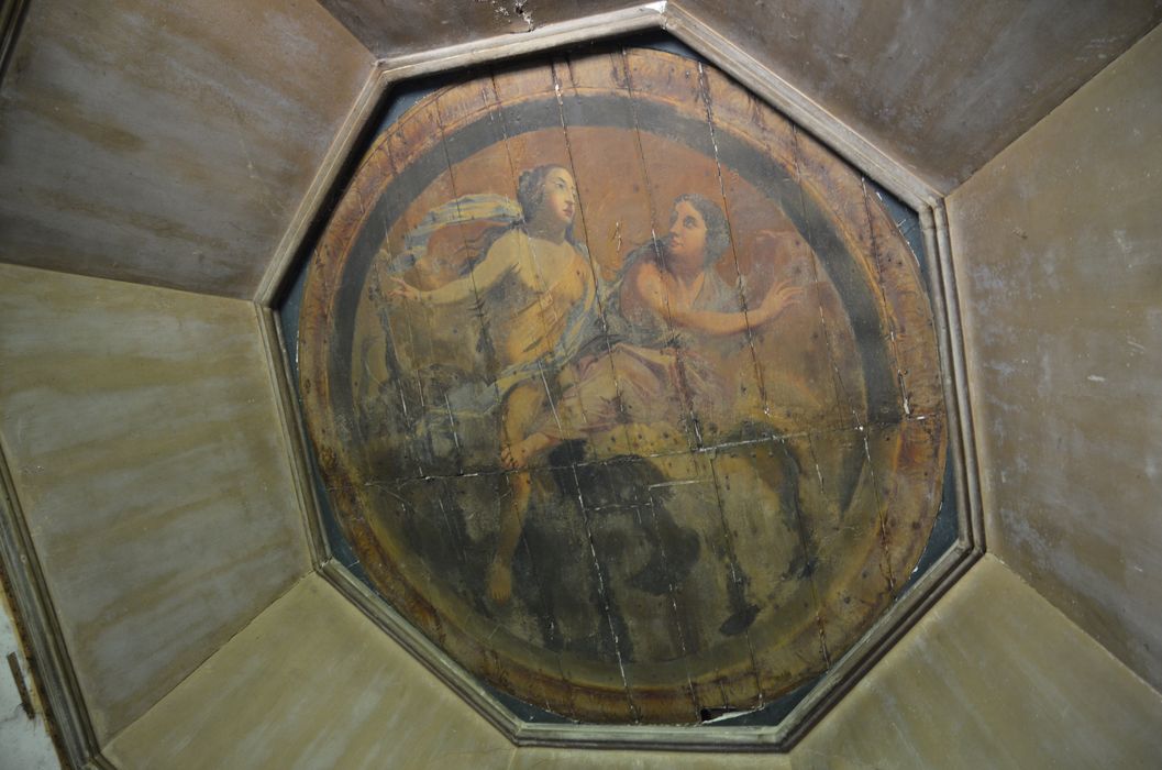escalier principal, voûte peinte