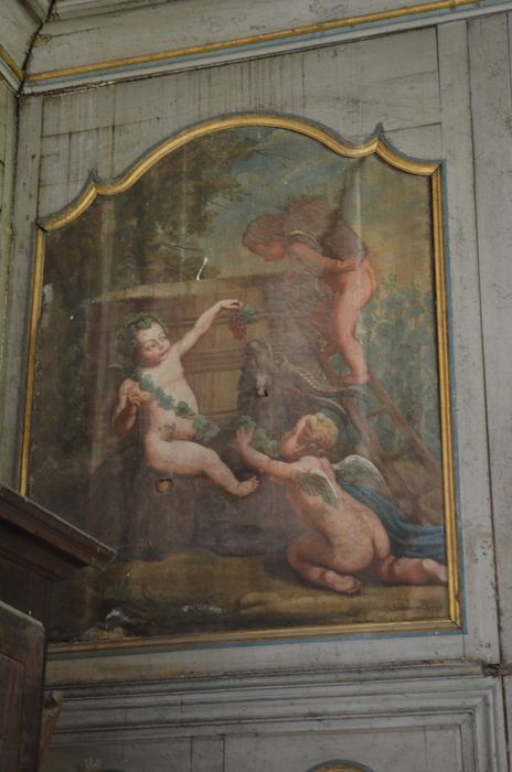 aile est, galerie du 1er étage, détail du décor peint