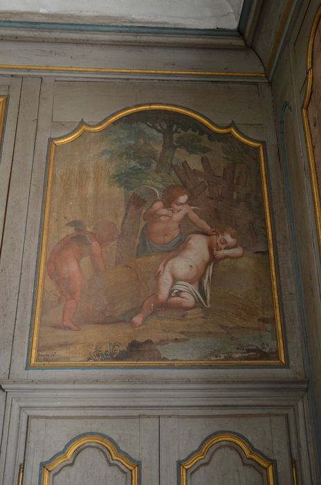 aile est, galerie du 1er étage, détail du décor peint