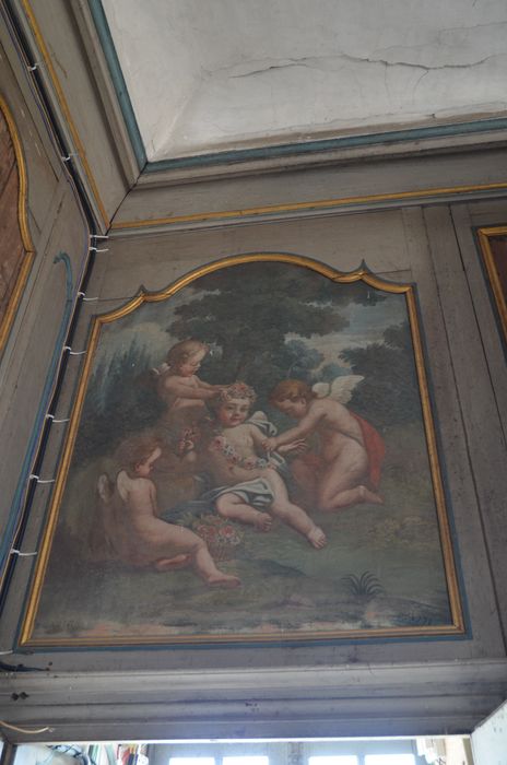aile est, galerie du 1er étage, détail du décor peint