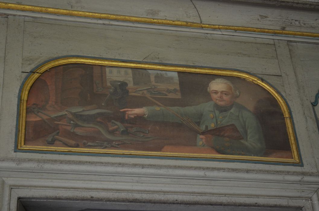 aile est, galerie du 1er étage, détail du décor peint