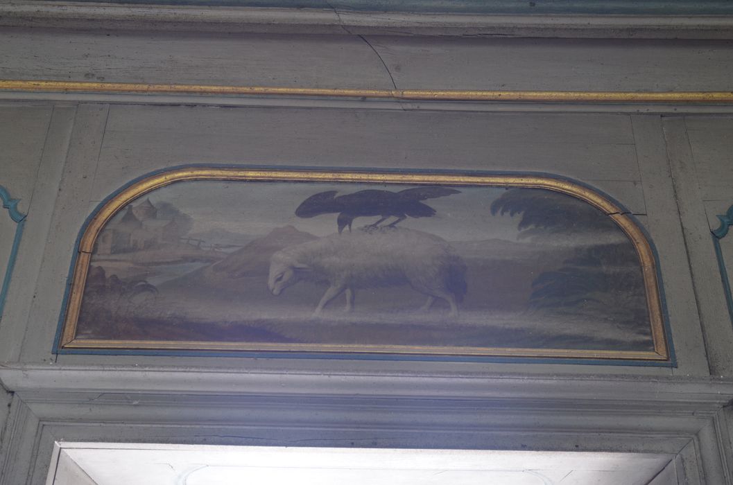 aile est, galerie du 1er étage, détail du décor peint