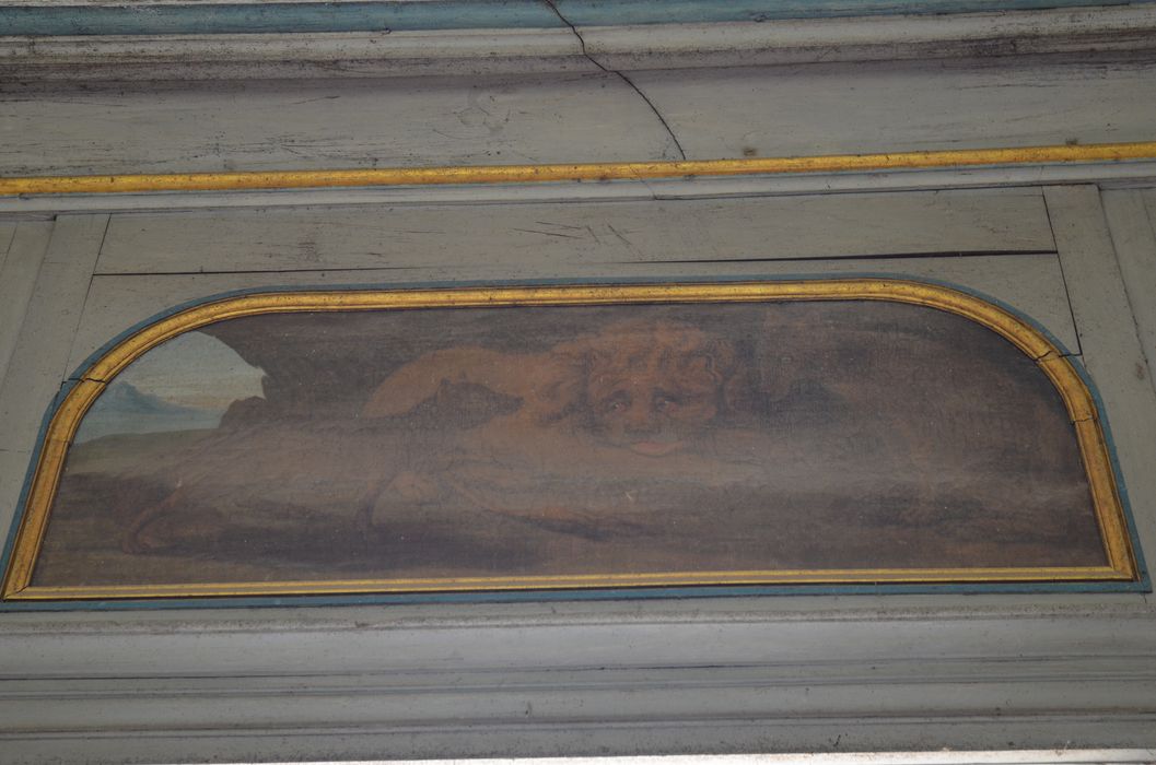 aile est, galerie du 1er étage, détail du décor peint