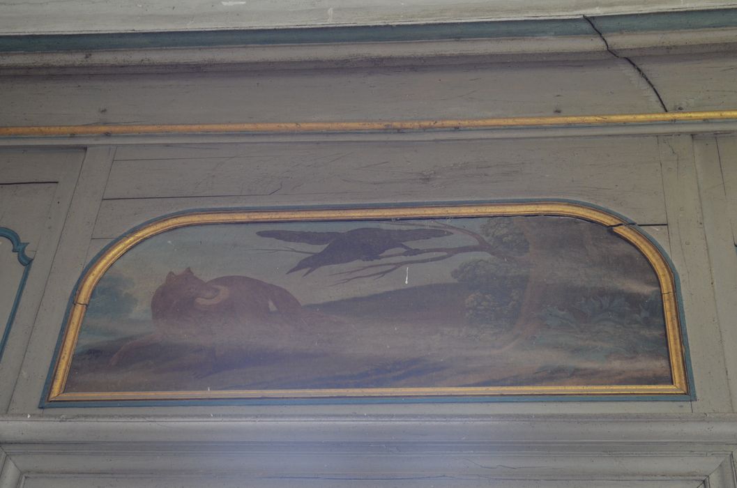 aile est, galerie du 1er étage, détail du décor peint