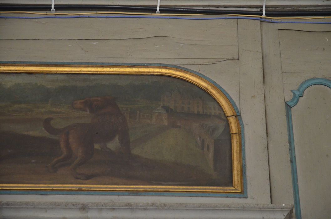 aile est, galerie du 1er étage, détail du décor peint