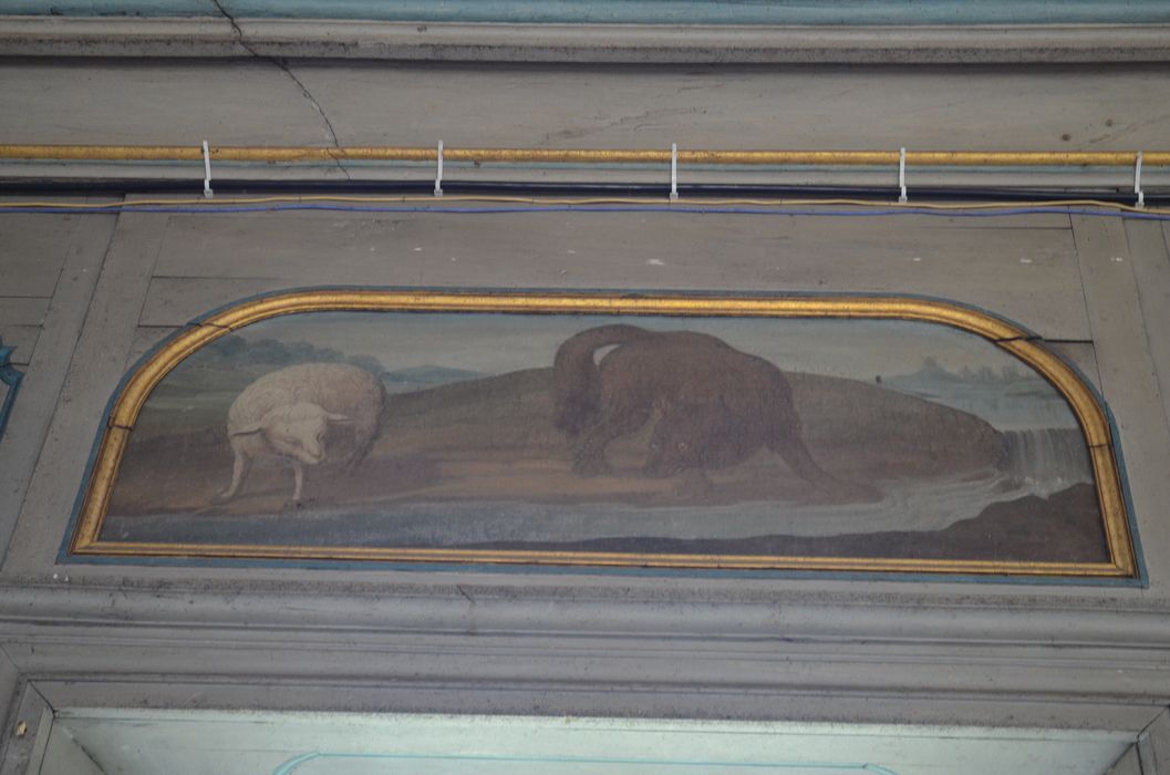 aile est, galerie du 1er étage, détail du décor peint
