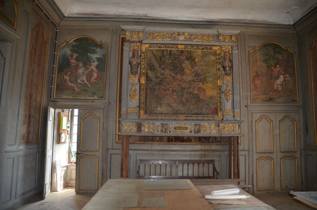 aile est, galerie du 1er étage, détail du décor peint