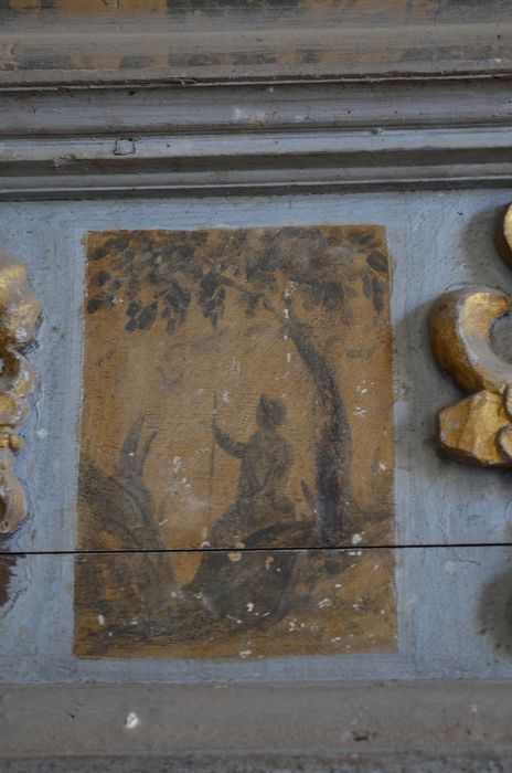aile est, galerie du 1er étage, détail du décor peint