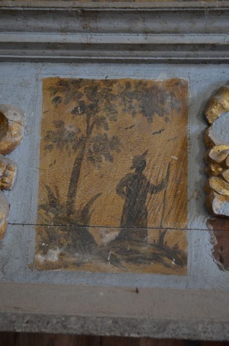aile est, galerie du 1er étage, détail du décor peint