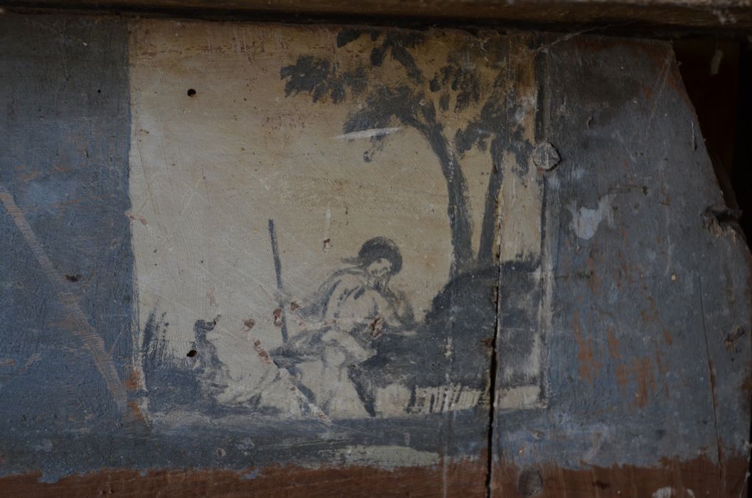 aile est, galerie du 1er étage, détail du décor peint