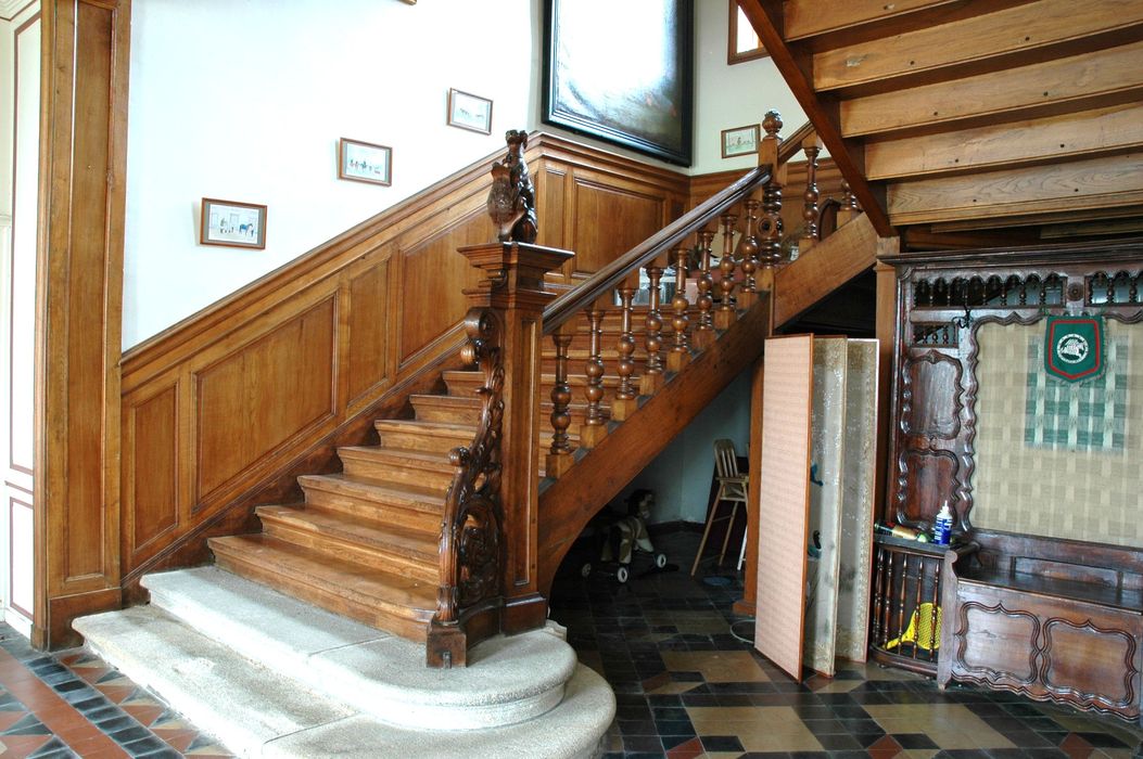 Château de la Ville Der : Escalier monumental, vue générale