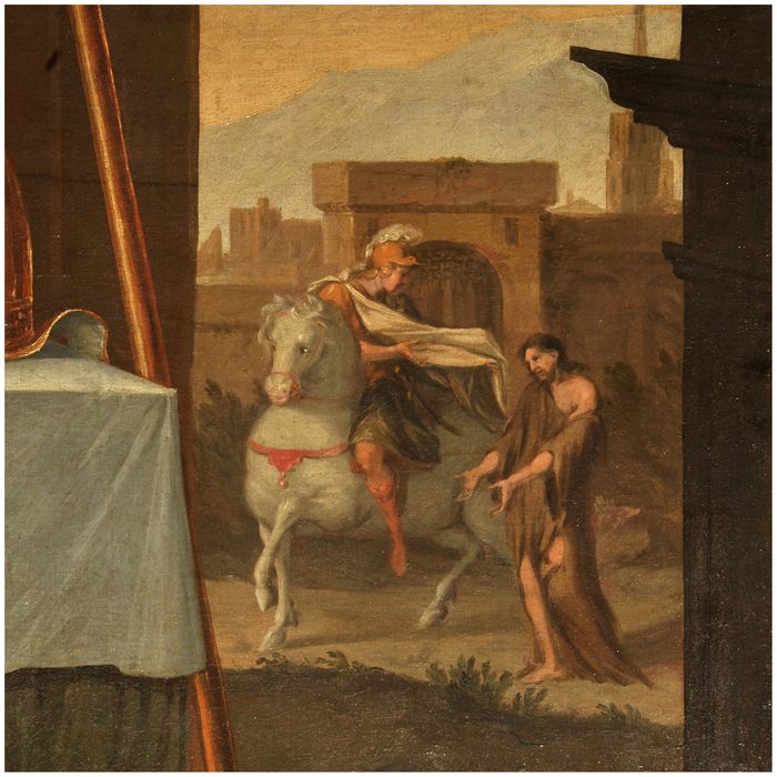 tableau d'autel : Saint Martin, détail