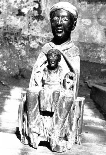 Statuette : Vierge à l'Enfant assise, dite Vierge noire