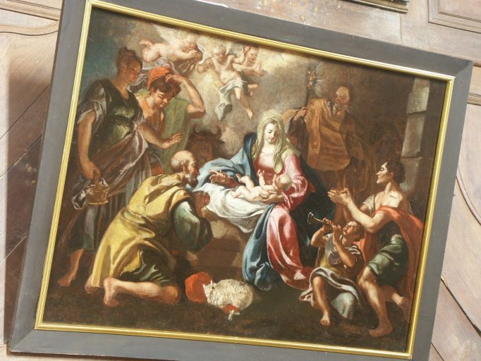 Nef, mur nord : tableau (Adoration des bergers : attribué à Antoine Rivals).