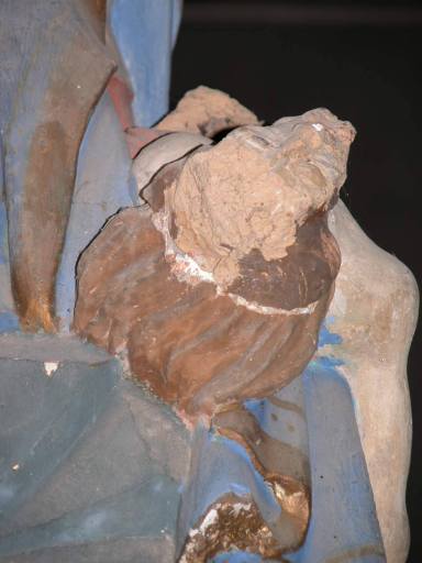 Détail du visage du Christ. - © Monuments historiques ; © Conseil Général de la Creuse, CAOA