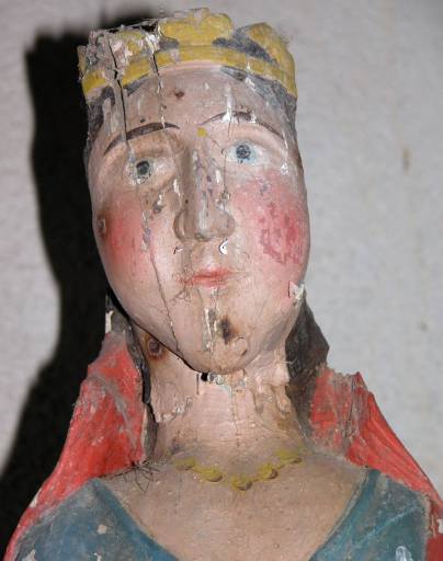 Détail du visage de la Vierge.