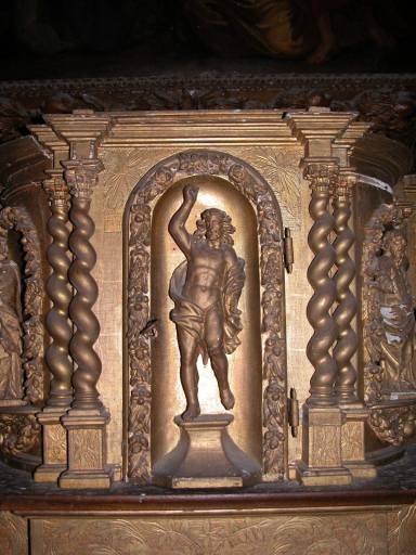 Tabernacle : façade de l'armoire eucharistique.