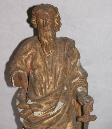 Statuette du tabernacle : détail du buste de saint Paul.